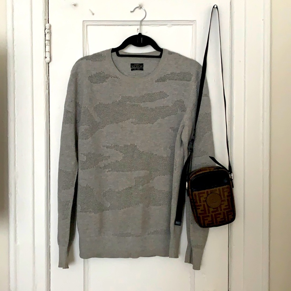 All saints camo knit light sweater